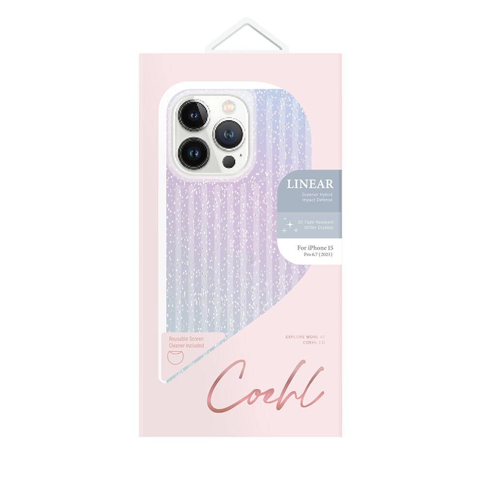 Coehl Linear iPhone 15 Pro Max Parlayan Arka Yüzey Telefon Kılıfı