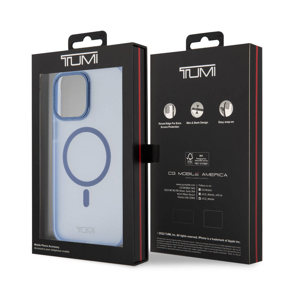 TUMI iPhone 15 Pro Max Orjinal Lisanslı M-safe Şarj Özellikli Buzlu Mat Telefon Kılıfı