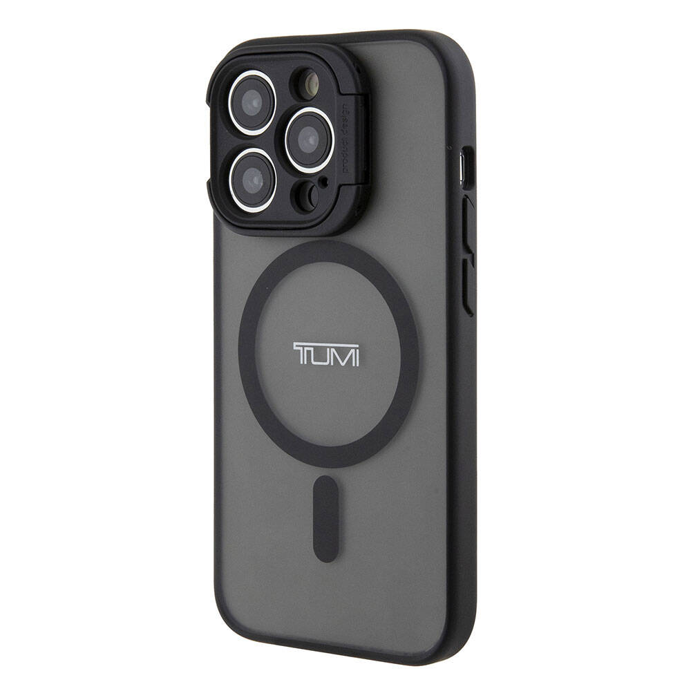 TUMI iPhone 15 Pro Max Orjinal Lisanslı M-safe Şarj Özellikli Kamera Standlı Buzlu Mat Kılıf