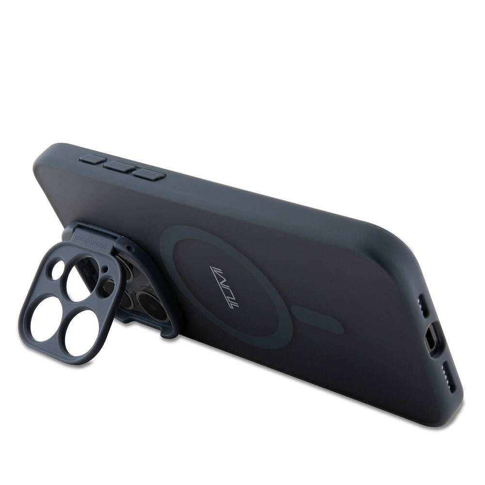 TUMI iPhone 15 Pro Max Orjinal Lisanslı M-safe Şarj Özellikli Kamera Standlı Buzlu Mat Kılıf