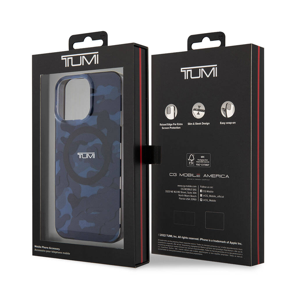 TUMI iPhone 15 Pro Max Orjinal Lisanslı M-safe Şarj Özellikli PC TPU Çift Katmanlı Kamuflaj Desenli Kılıf