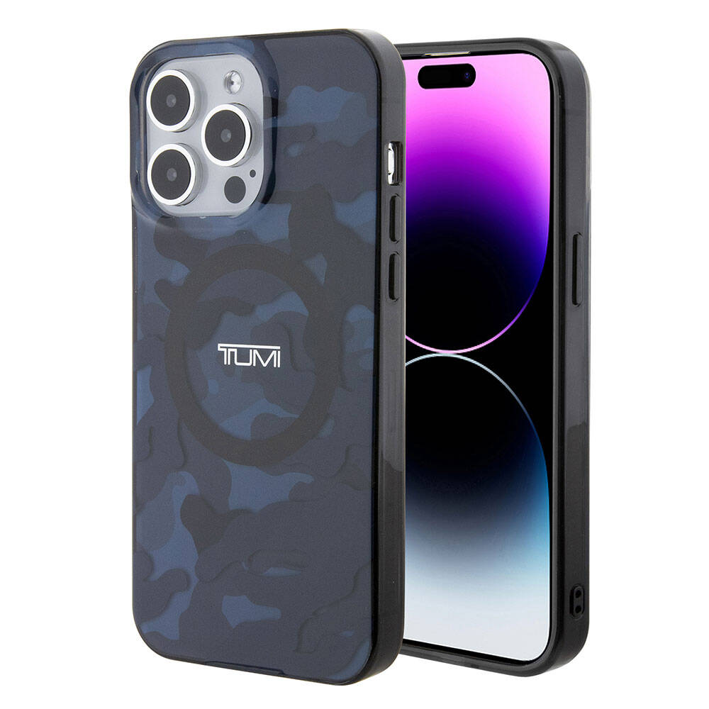 TUMI iPhone 15 Pro Max Orjinal Lisanslı M-safe Şarj Özellikli PC TPU Çift Katmanlı Kamuflaj Desenli Kılıf