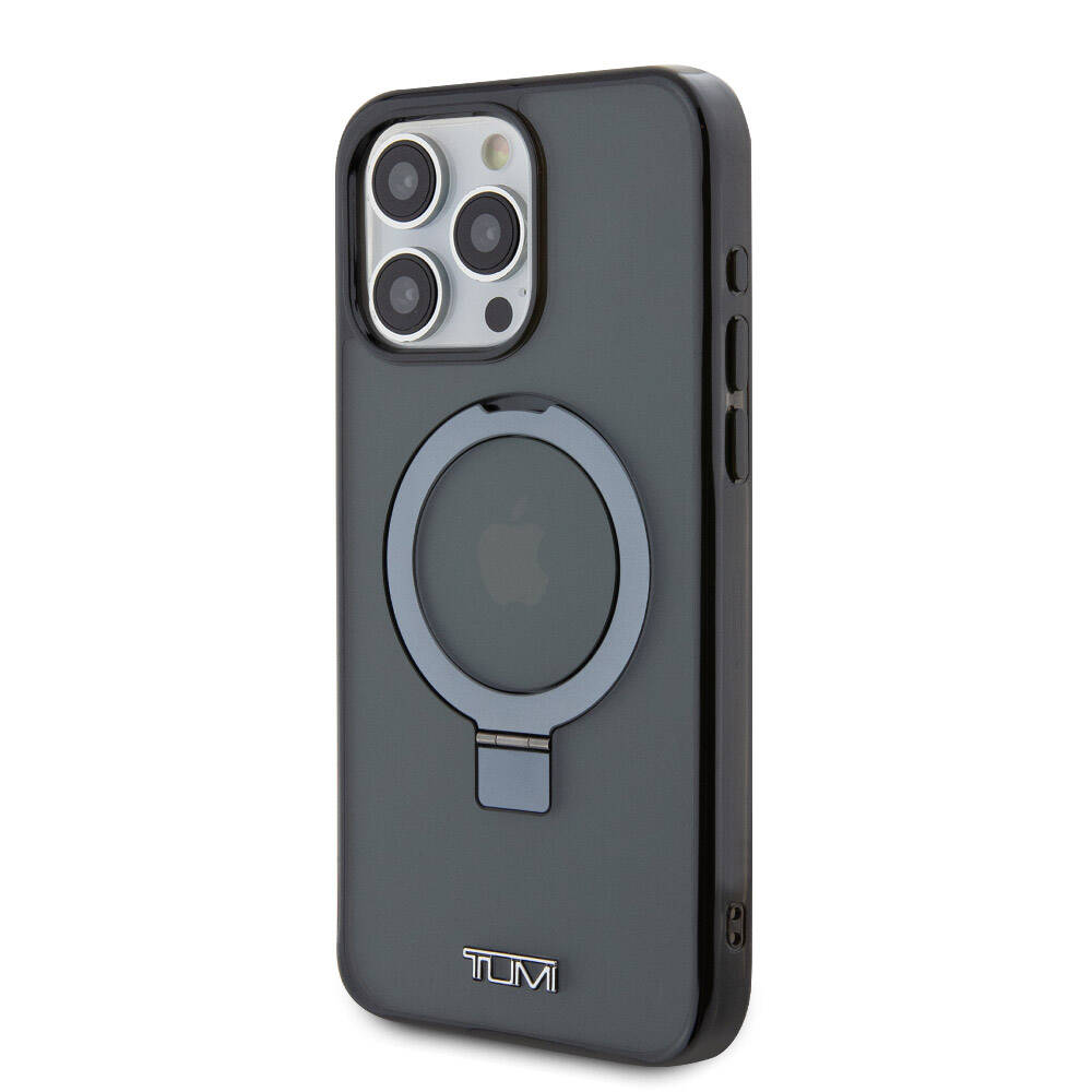 TUMI iPhone 15 Pro Max Orjinal Lisanslı M-safe Şarj Özellikli PC TPU Metal Logolu Ring Standlı Kılıf