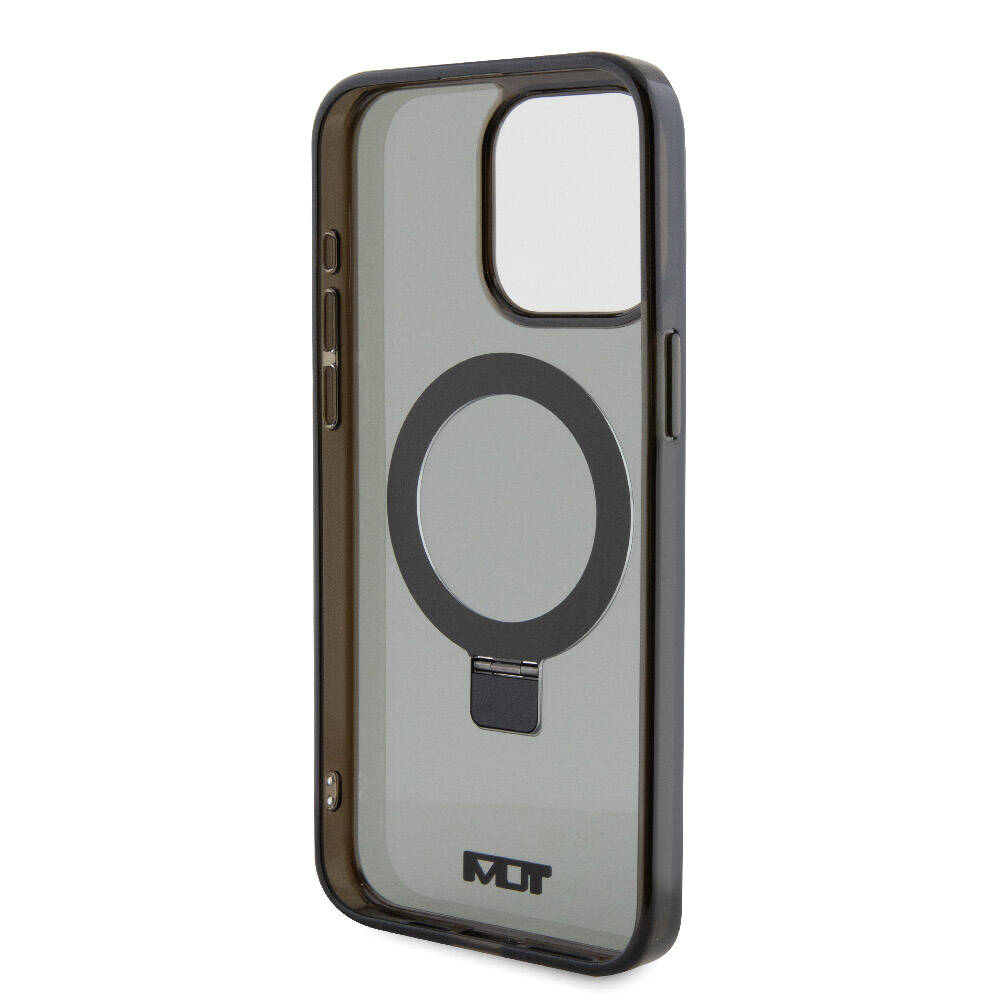 TUMI iPhone 15 Pro Max Orjinal Lisanslı M-safe Şarj Özellikli PC TPU Metal Logolu Ring Standlı Kılıf