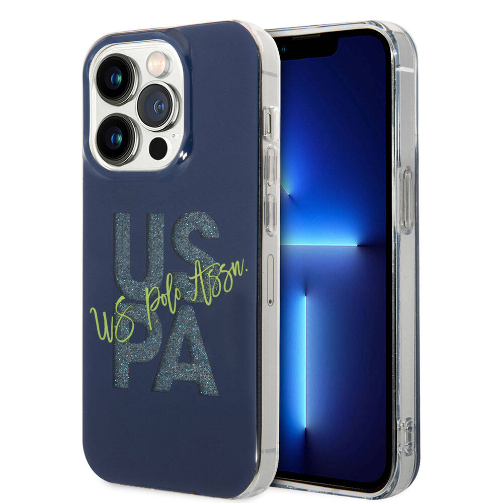 U.S. Polo Assn. iPhone 15 Pro Max Orjinal Lisanslı Simli Parlak Alfabe Tasarım Telefon Kılıfı - 1