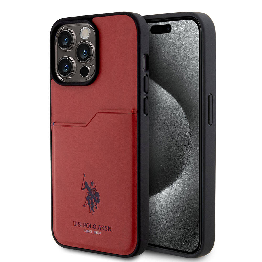 U.S. Polo Assn. iPhone 15 Pro Max Orjinal Lisanslı Baskı Logolu PU Kartlıklı Telefon Kılıfı - 1