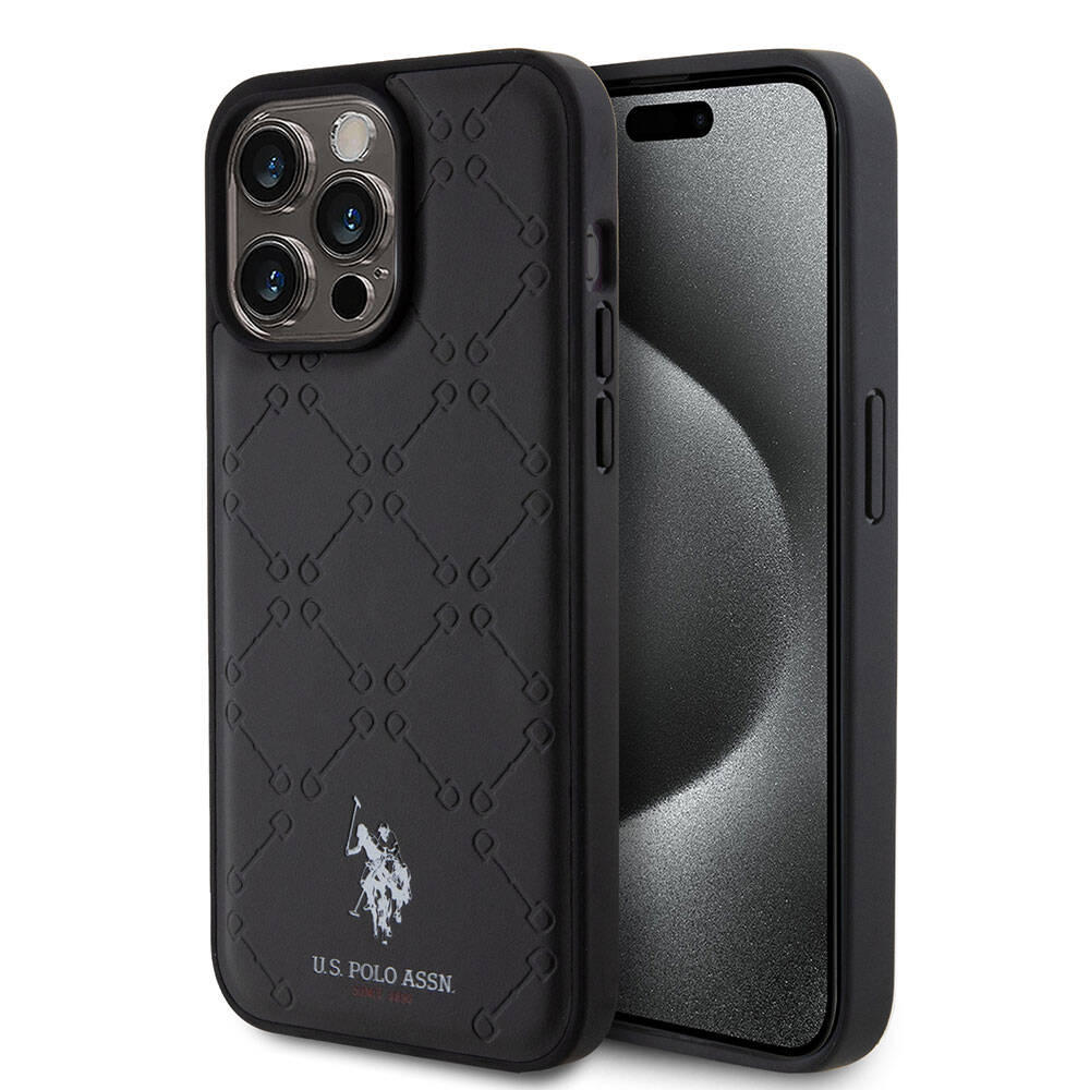 U.S. Polo Assn. iPhone 15 Pro Max Kılıf Orjinal Lisanslı HS Desenli Baskı Logolu Suni Deri Telefon Kılıfı - 1