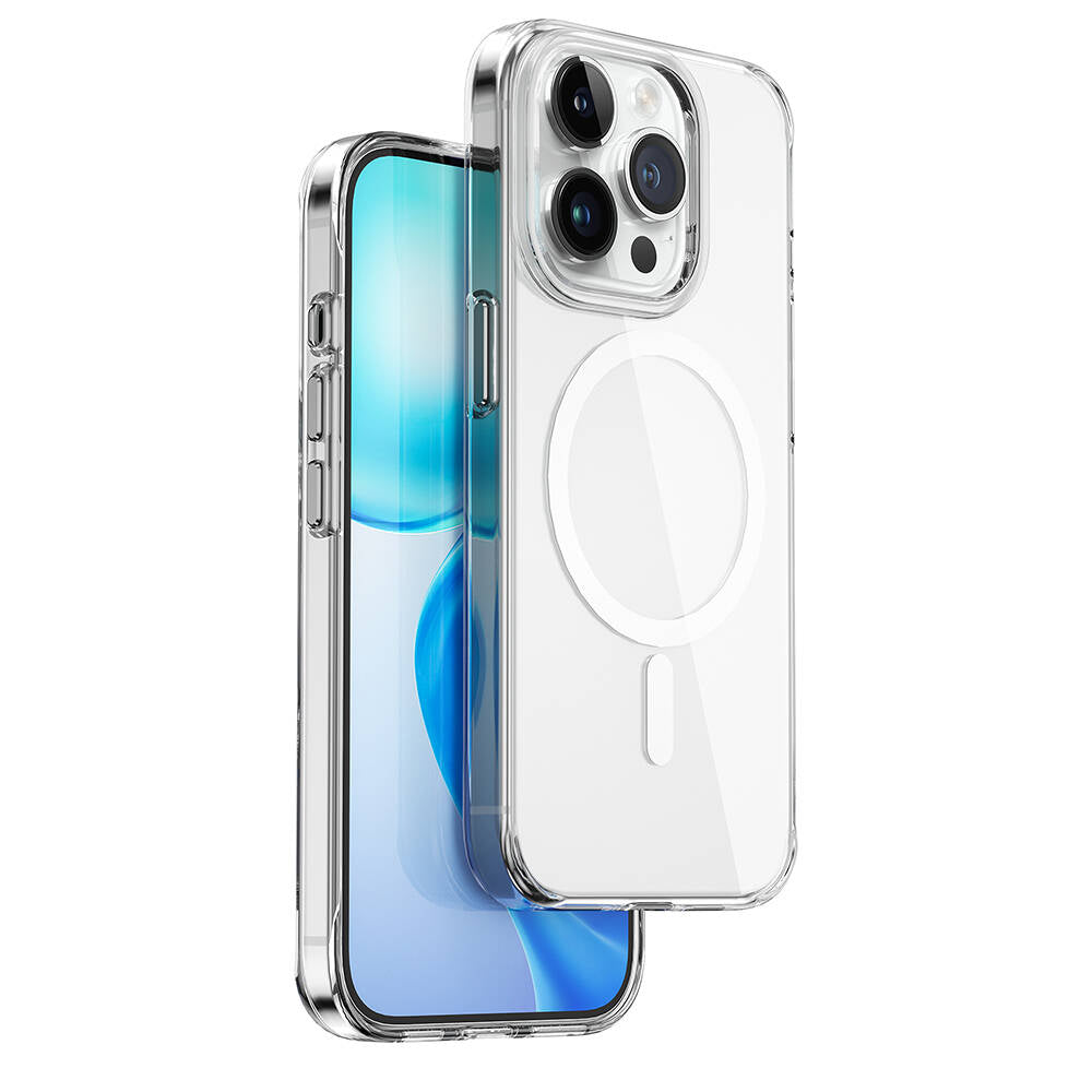 Wiwu BC-022 iPhone 15 Pro Max M-safe Şarj Özellikli Şeffaf Transparan Kılıf