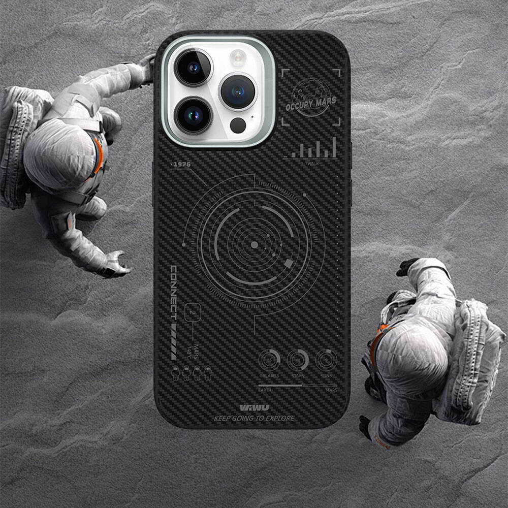 iPhone 15 Pro Max Kılıf Wiwu KJZ-017 Karbon Fiber 600D Explore Kevlar Telefon Kılıfı