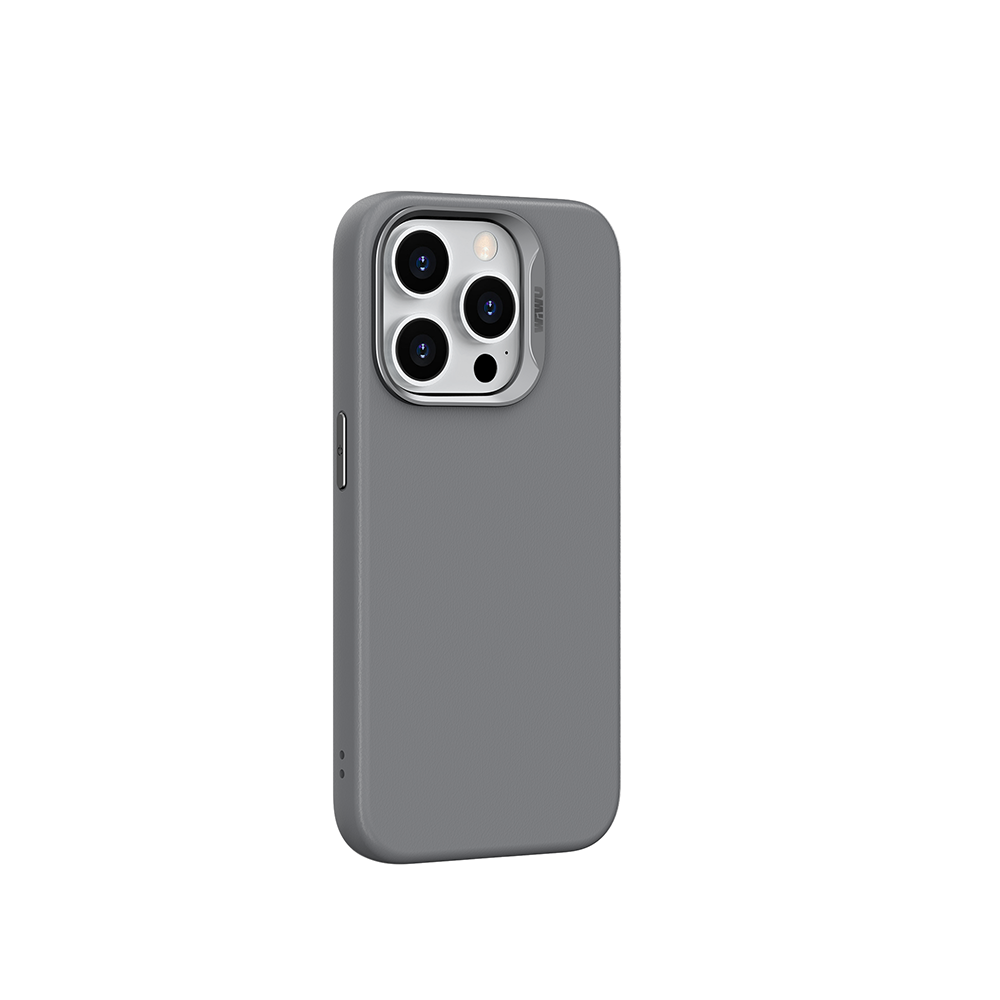 Wiwu SP-019 iPhone 15 Pro Max M-safe Şarj Özellikli Vegan Leather Deri Kılıf