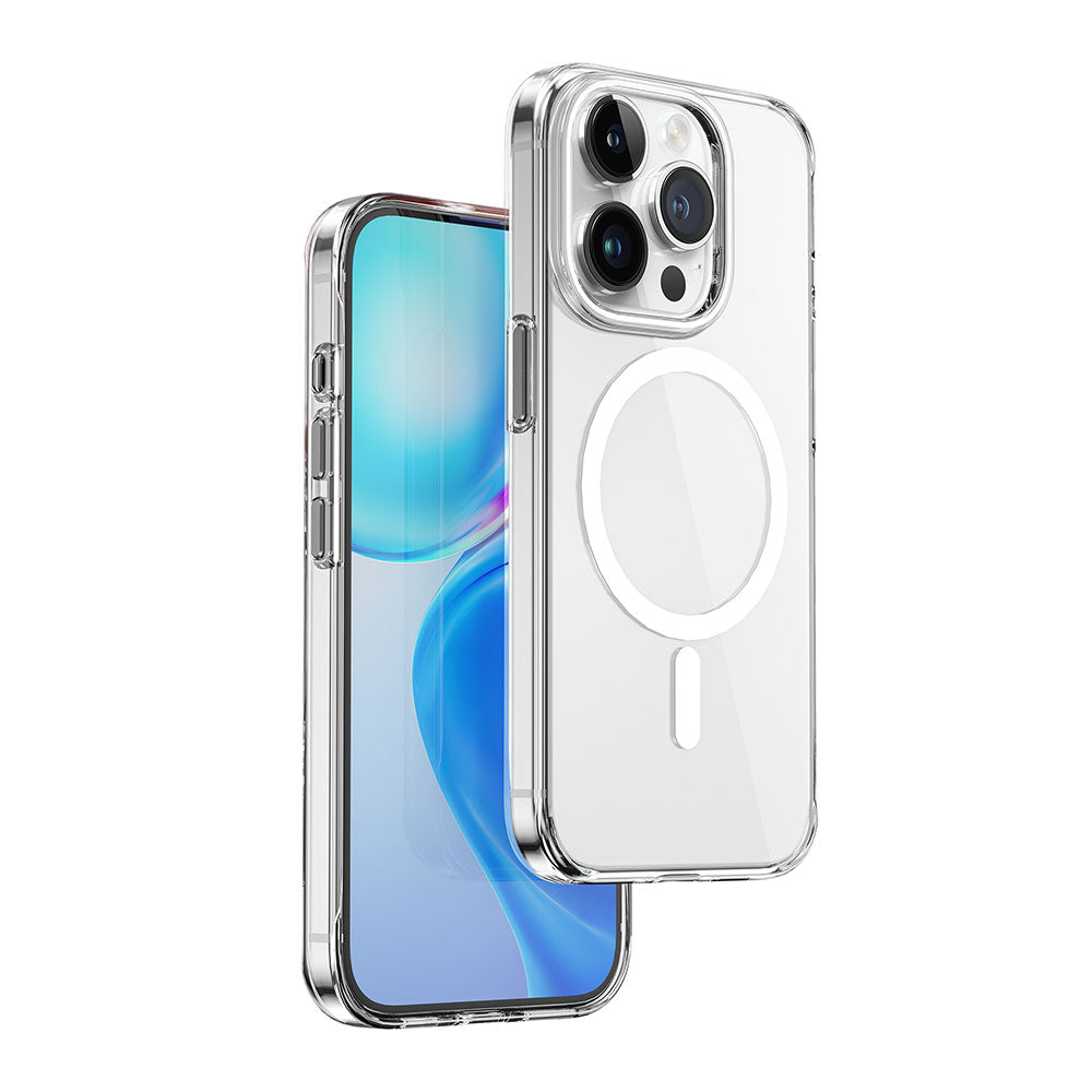 Wiwu ZYS-013 iPhone 15 Pro Max M-safe Şarj Özellikli Renkli Kamera Çerçeveli Şeffaf Jelly Kılıf