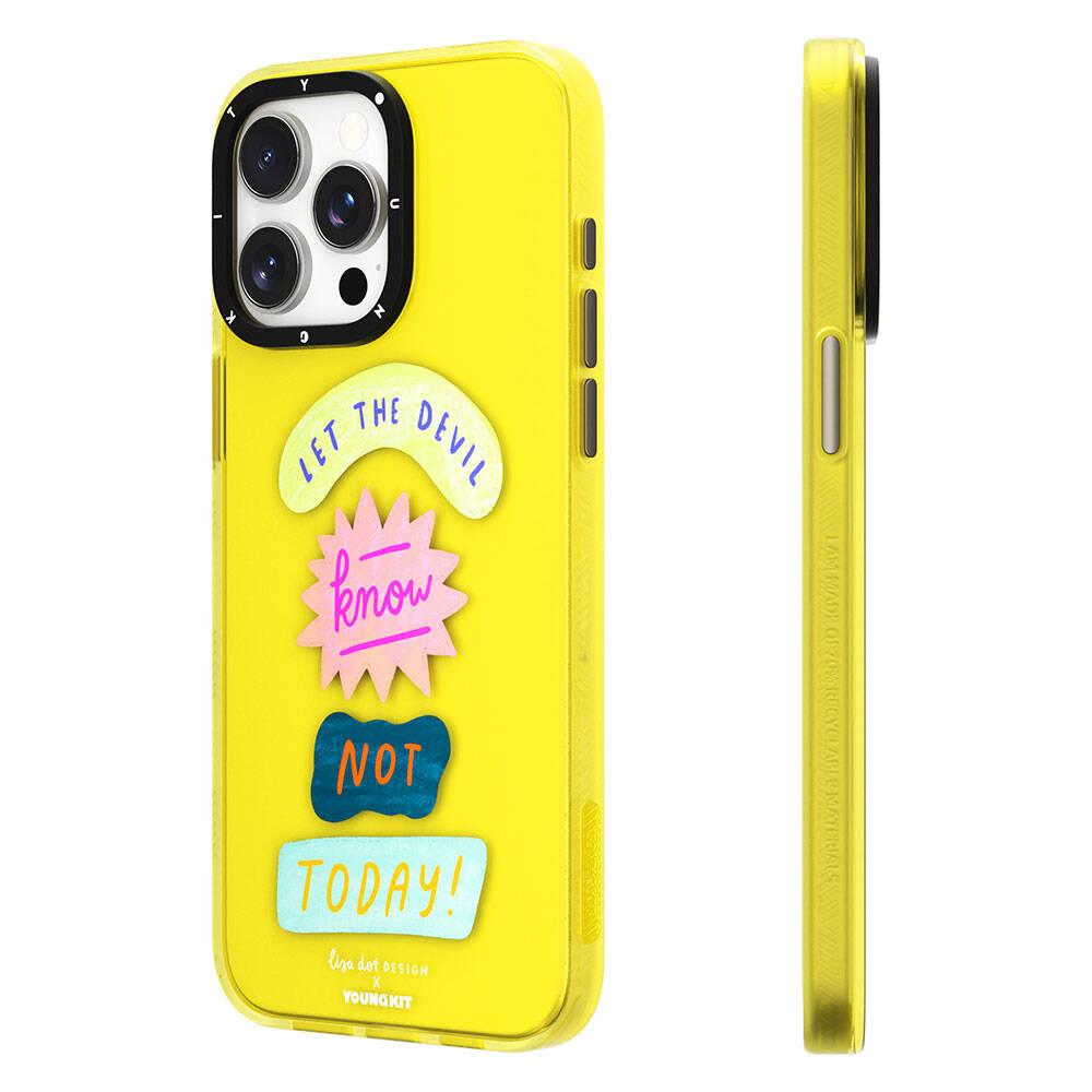 Youngkit Mindfulness Serisi iPhone 15 Pro Max Yazı Desenli Telefon Kılıfı - 1