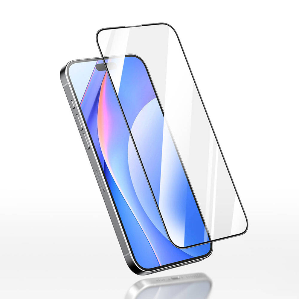 Recci RSP-A05SD iPhone 15 Pro Max 3D HD Full Transparan Temperli Cam Ekran Koruyucu