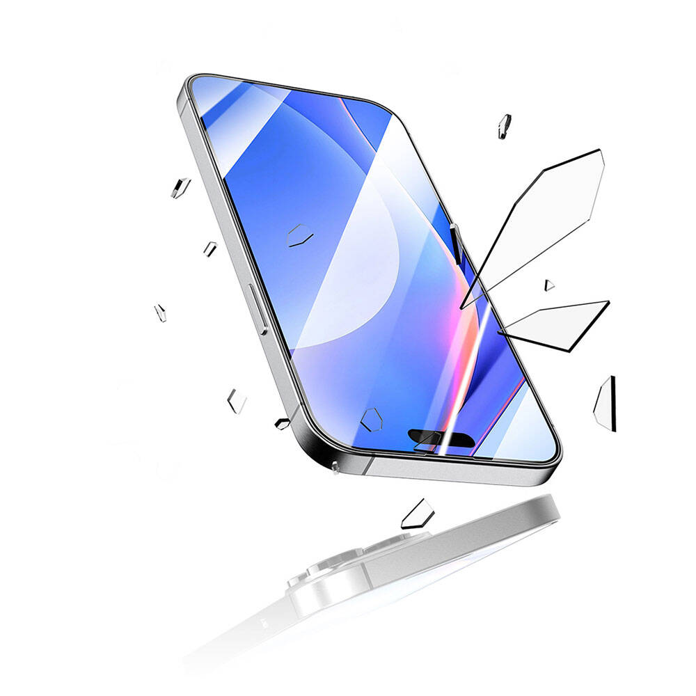 Recci RSP-A05SD iPhone 15 Pro Max 3D HD Full Transparan Temperli Cam Ekran Koruyucu