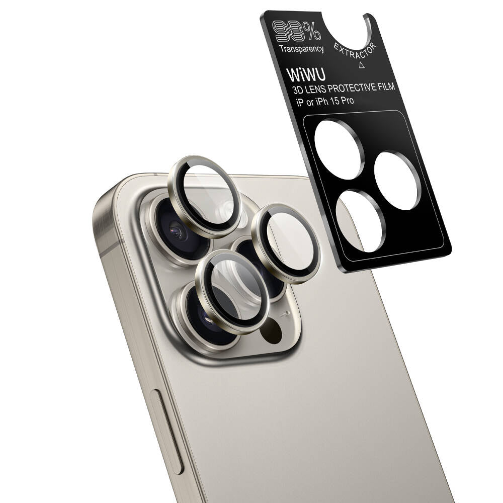 Wiwu LG-004 iPhone 15 Pro Max PVD Lens Guard Metal Kamera Lens Koruyucu