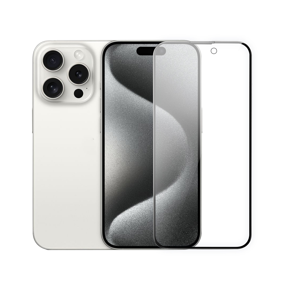 Wiwu Wi-IP002 iPhone 15 Pro Max 2in1 Temperli Cam Ahize Toz Önleyici Ekran Koruyucu ve Kamera Lens Koruyucu Set