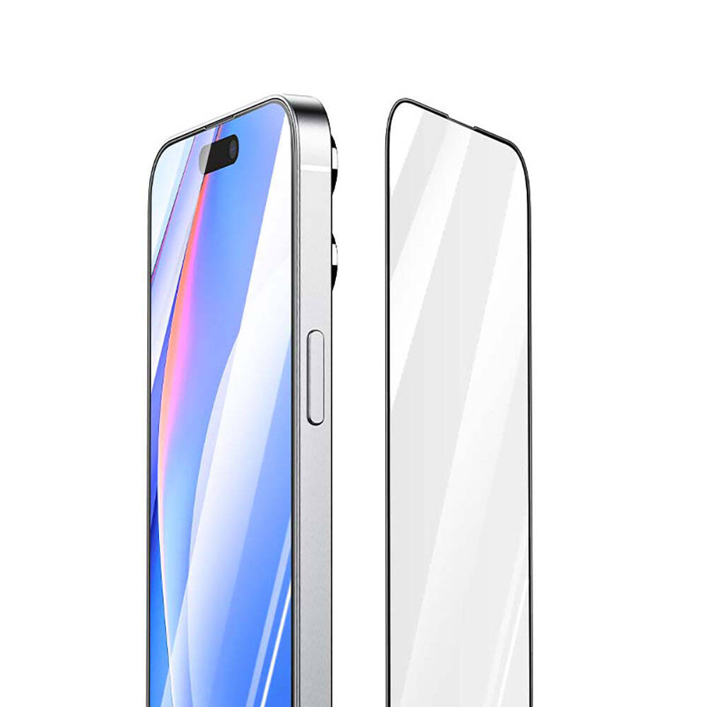 Recci RSP-A02SD iPhone 15 Pro 3D HD Full Transparan Temperli Cam Ekran Koruyucu