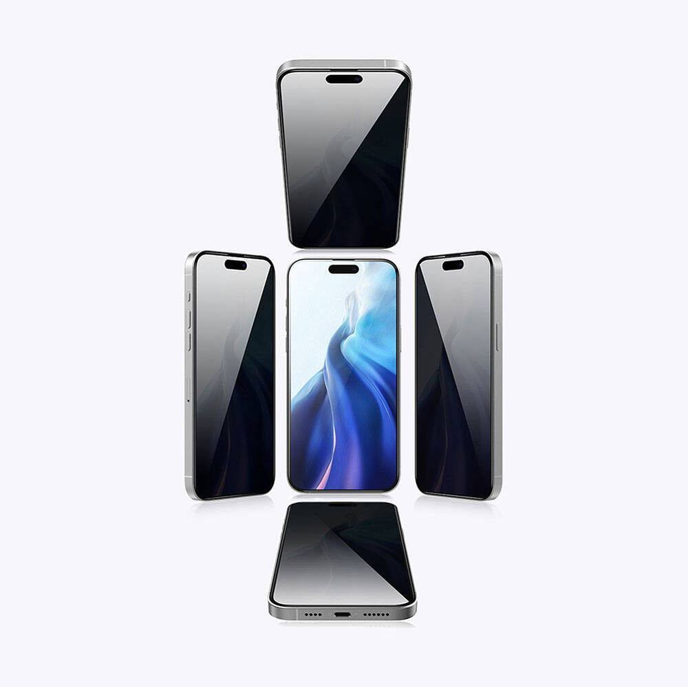 Recci RSP-A06SP iPhone 15 Pro 3D Privacy Shield Temperli Cam Ekran Koruyucu