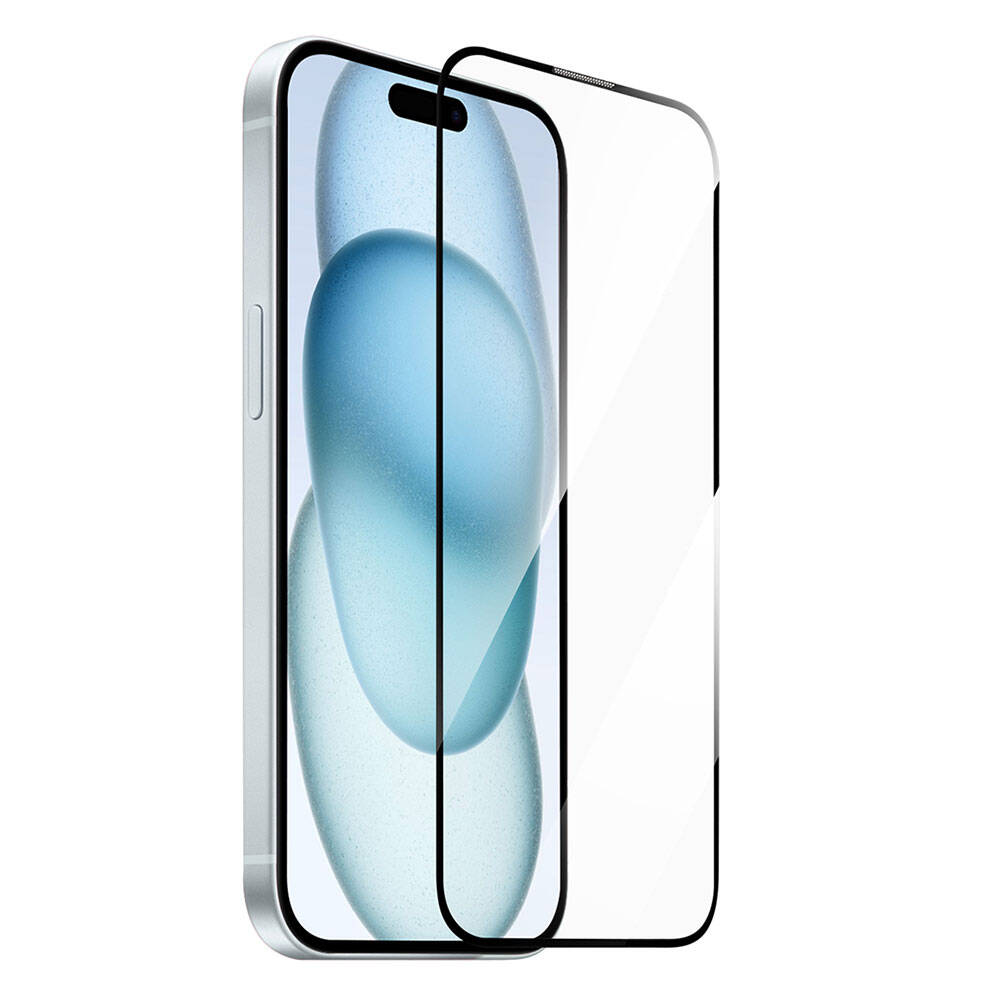 Wiwu GT-009 iPhone 15 Polimer Oleofobik Kaplama Şeffaf Pürüzsüz Temperli Cam Ekran Koruyucu