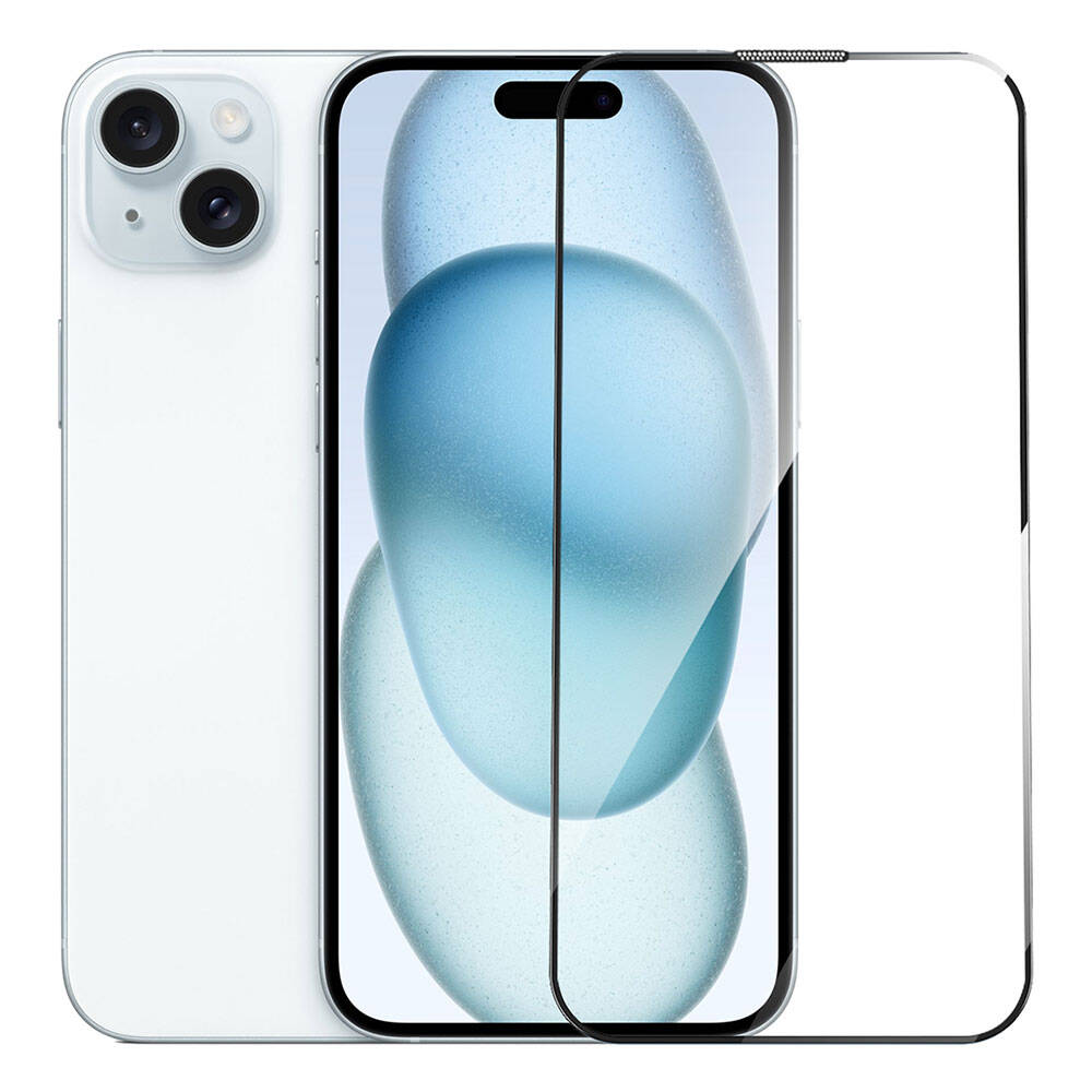 Wiwu GT-009 iPhone 15 Polimer Oleofobik Kaplama Şeffaf Pürüzsüz Temperli Cam Ekran Koruyucu