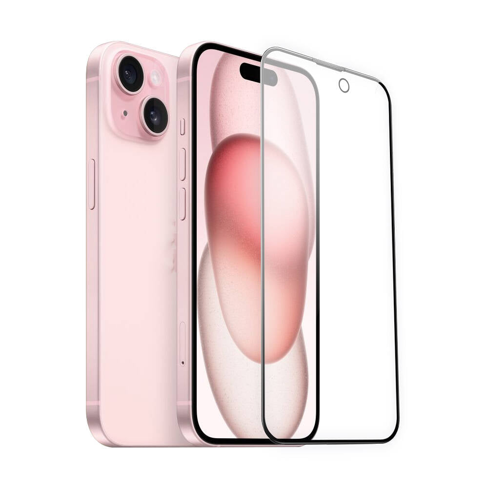 Wiwu Wi-IP002 iPhone 15 2in1 Temperli Cam Ahize Toz Önleyici Ekran Koruyucu ve Kamera Lens Koruyucu Set