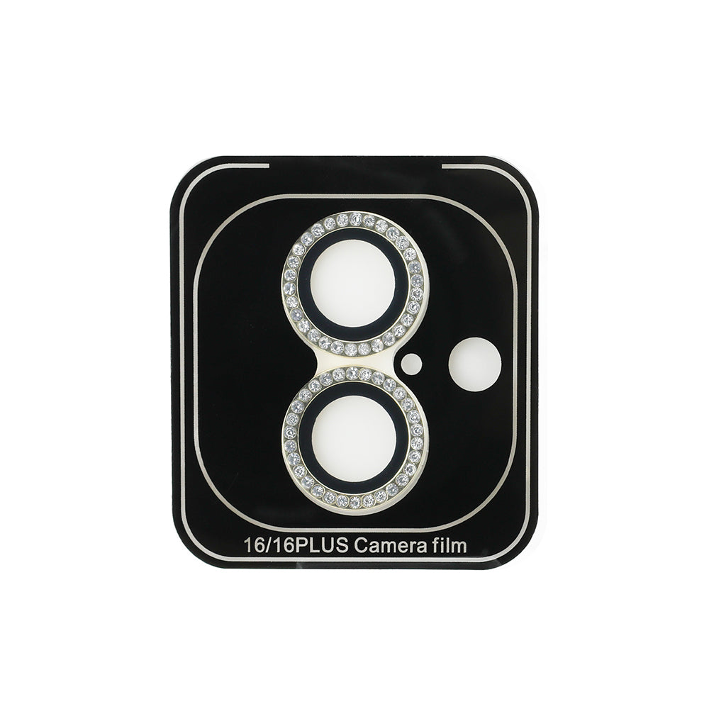 Guess iPhone 16 Orjinal Lisanslı Rhinestone Ekran Koruyucu + Lens Koruyucu 2in1 Aksesuar Seti
