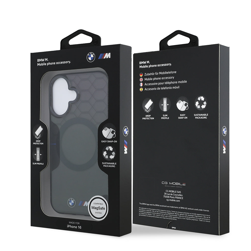 BMW iPhone 16 Kılıf Magsafe Transparan M Dizayn Orjinal Lisanslı Telefon Kılıfı