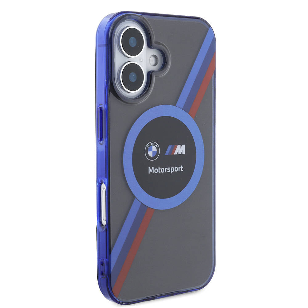 BMW iPhone 16 Orjinal Lisanslı M Logolu Üç Renk Çizgili Motorsport Circle Kılıf
