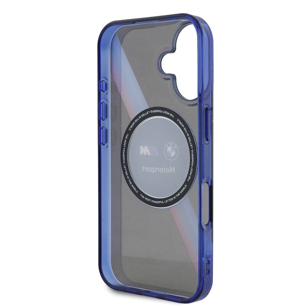 BMW iPhone 16 Orjinal Lisanslı M Logolu Üç Renk Çizgili Motorsport Circle Kılıf