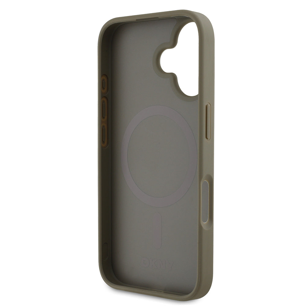 DKNY iPhone 16 Orjinal Lisanslı M-safe 3D Yazılı Grid Pattern Kılıf