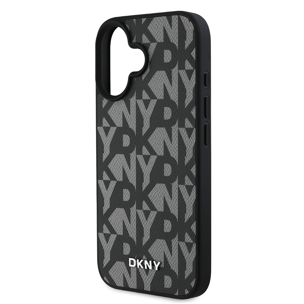 DKNY iPhone 16 Orjinal Lisanslı M-safe 3D Yazılı Grid Pattern Kılıf
