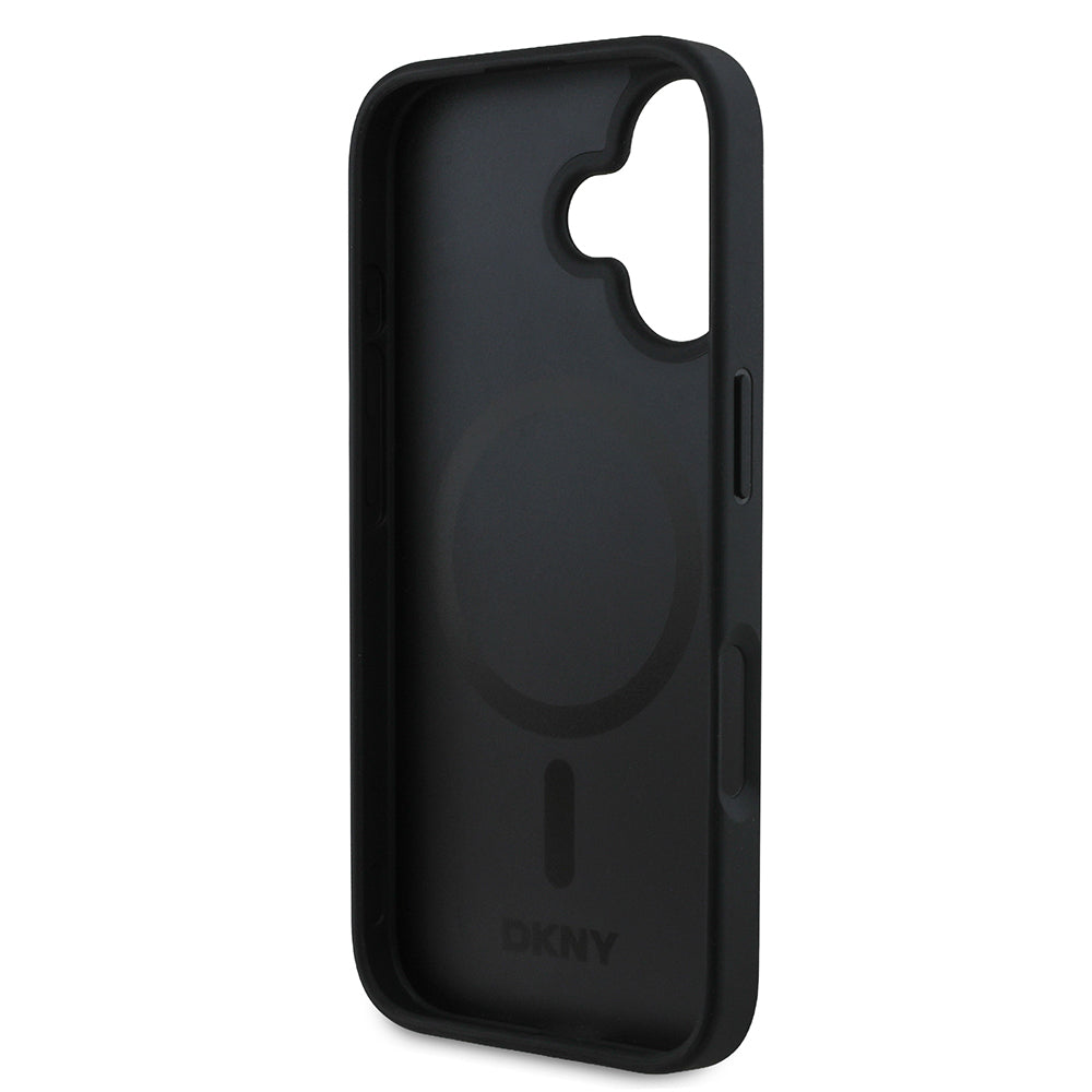 DKNY iPhone 16 Orjinal Lisanslı M-safe 3D Yazılı Grid Pattern Kılıf