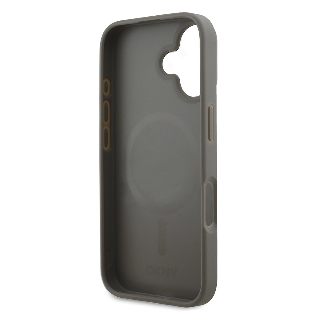 DKNY iPhone 16 Orjinal Lisanslı M-safe Şarj Özellikli 3D Yazılı Checkered Pattern Kılıf