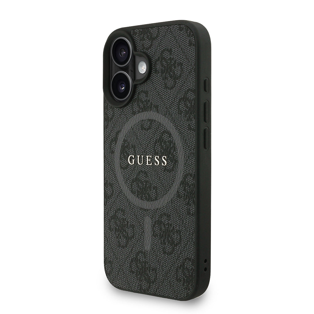 Guess iPhone 16 Orjinal Lisanslı Magsafe PU Deri Bilek Askı İpli Yazı Logolu Telefon Kılıfı