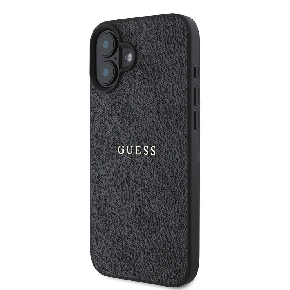 Guess iPhone 16 Kılıf Lisanslı Magsafe Şarj Özellikli 4G Desenli Yazı Logolu Telefon Kılıfı