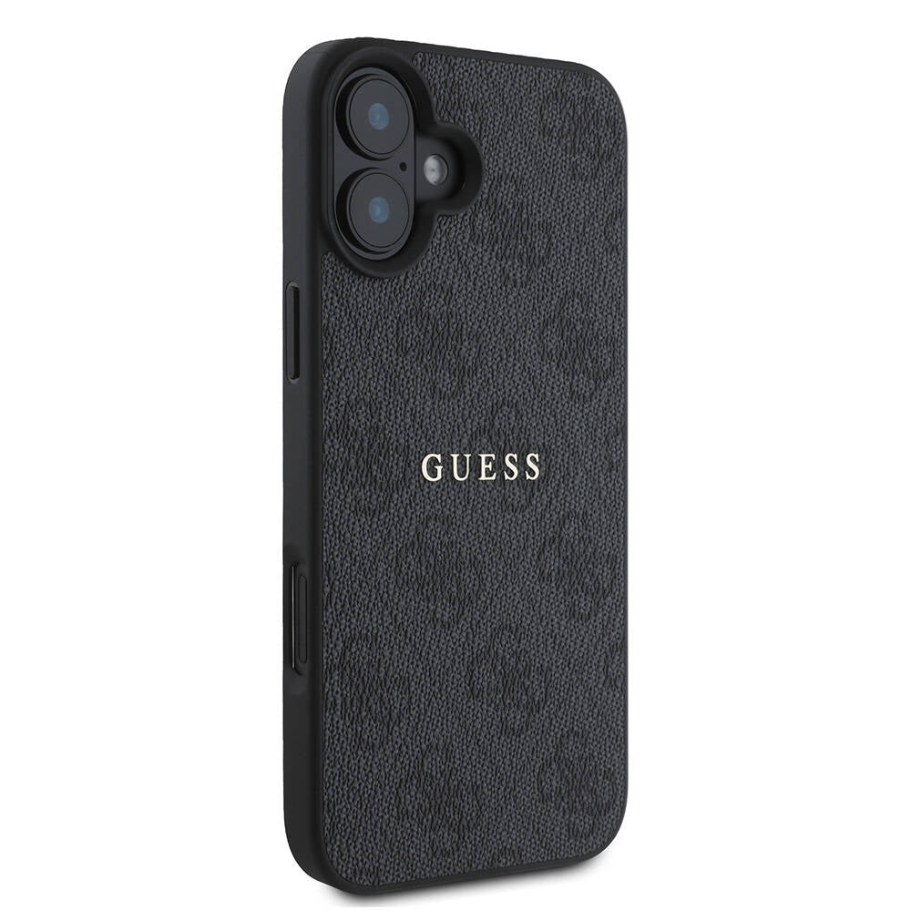 Guess iPhone 16 Kılıf Lisanslı Magsafe Şarj Özellikli 4G Desenli Yazı Logolu Telefon Kılıfı