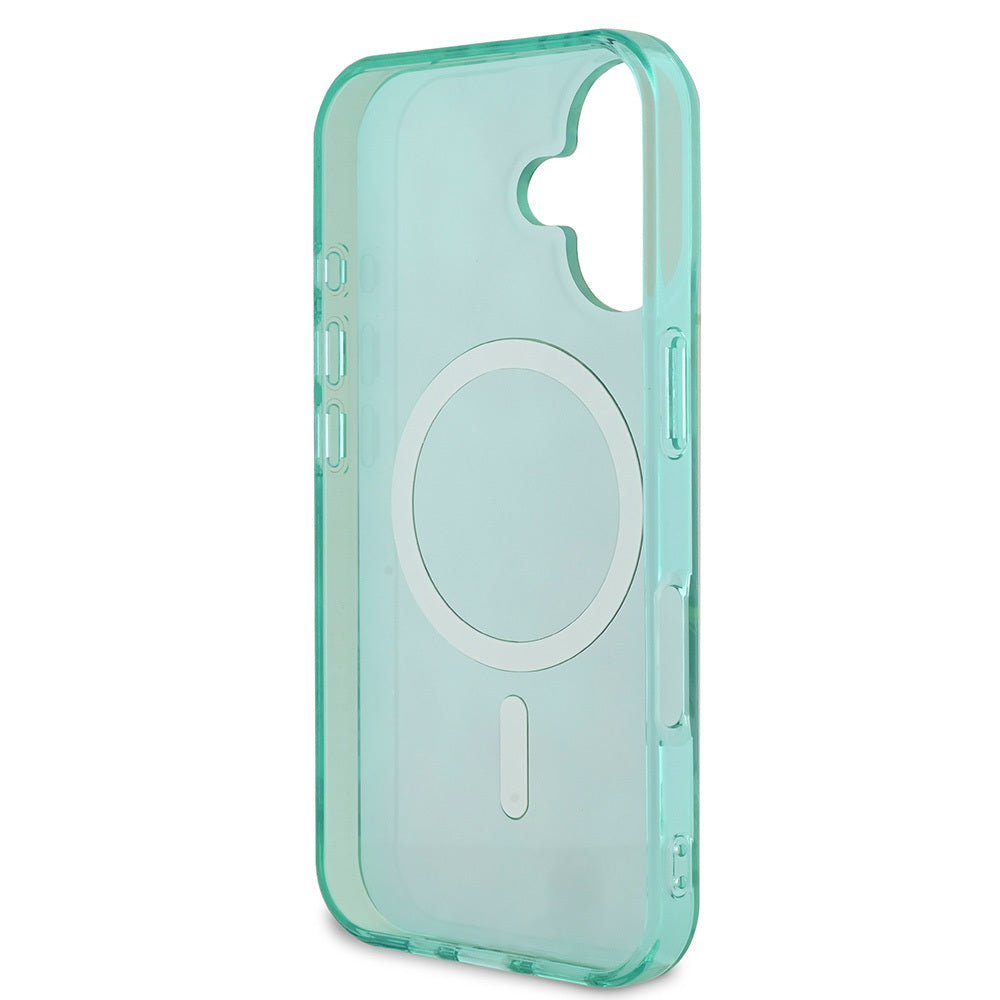 Guess iPhone 16 Orjinal Lisanslı M-safe IML Baskılı Jungle Ring Kılıf