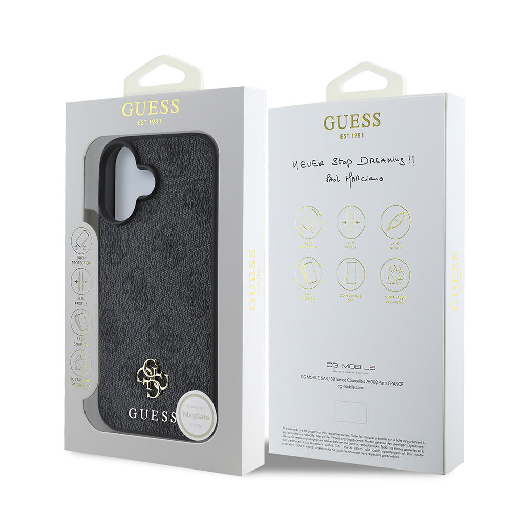 Guess iPhone 16 Orjinal Lisanslı M-safe Şarj Özellikli Small 4G Classic Kılıf