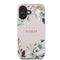 Guess iPhone 16 Orjinal Lisanslı Taneli Çiçek Tasarımlı Metal Yazı Logolu M-safe Kılıf
