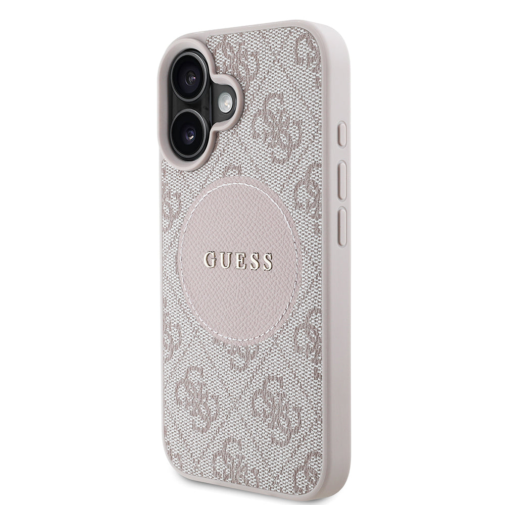 Guess iPhone 16 Orjinal Lisanslı M-safe Şarj Özellikli Yazı Logolu Circle Classic Kılıf