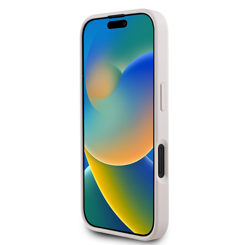 Guess iPhone 16 Orjinal Lisanslı M-safe Şarj Özellikli Yazı Logolu Circle Classic Kılıf
