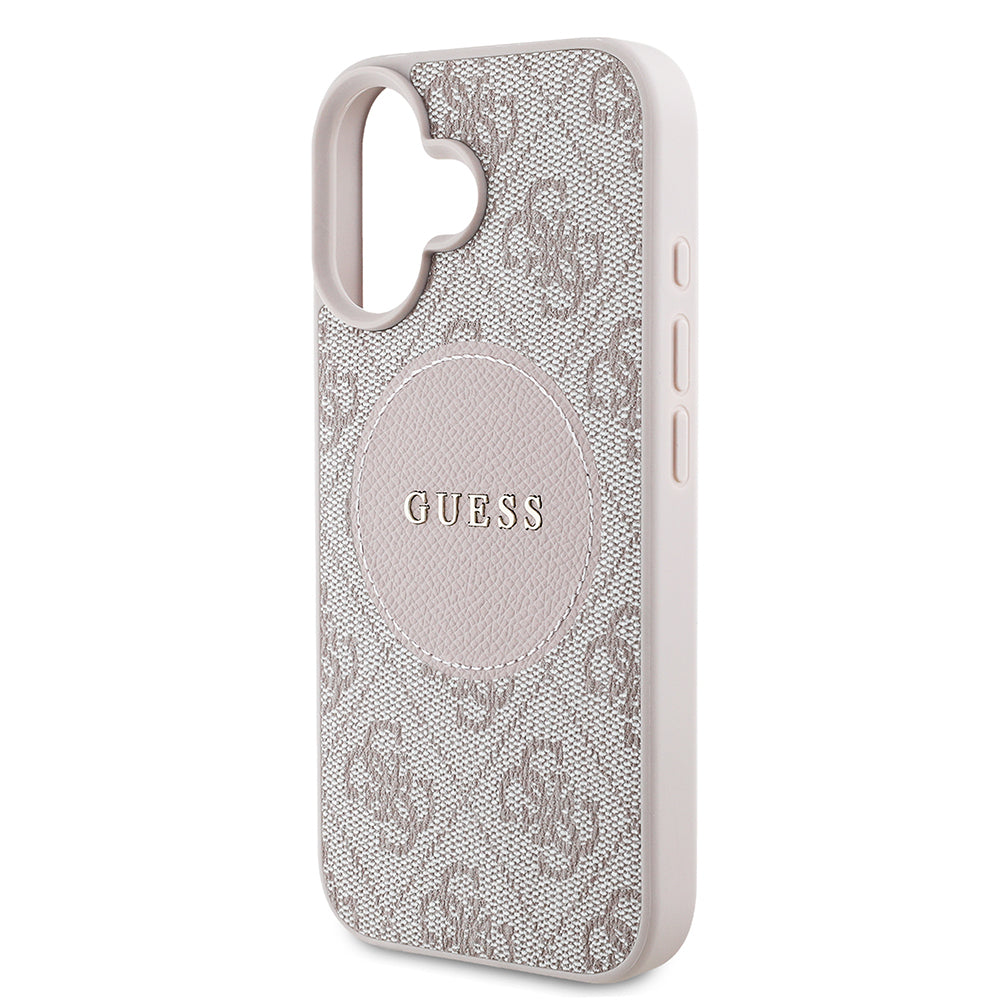 Guess iPhone 16 Orjinal Lisanslı M-safe Şarj Özellikli Yazı Logolu Circle Classic Kılıf