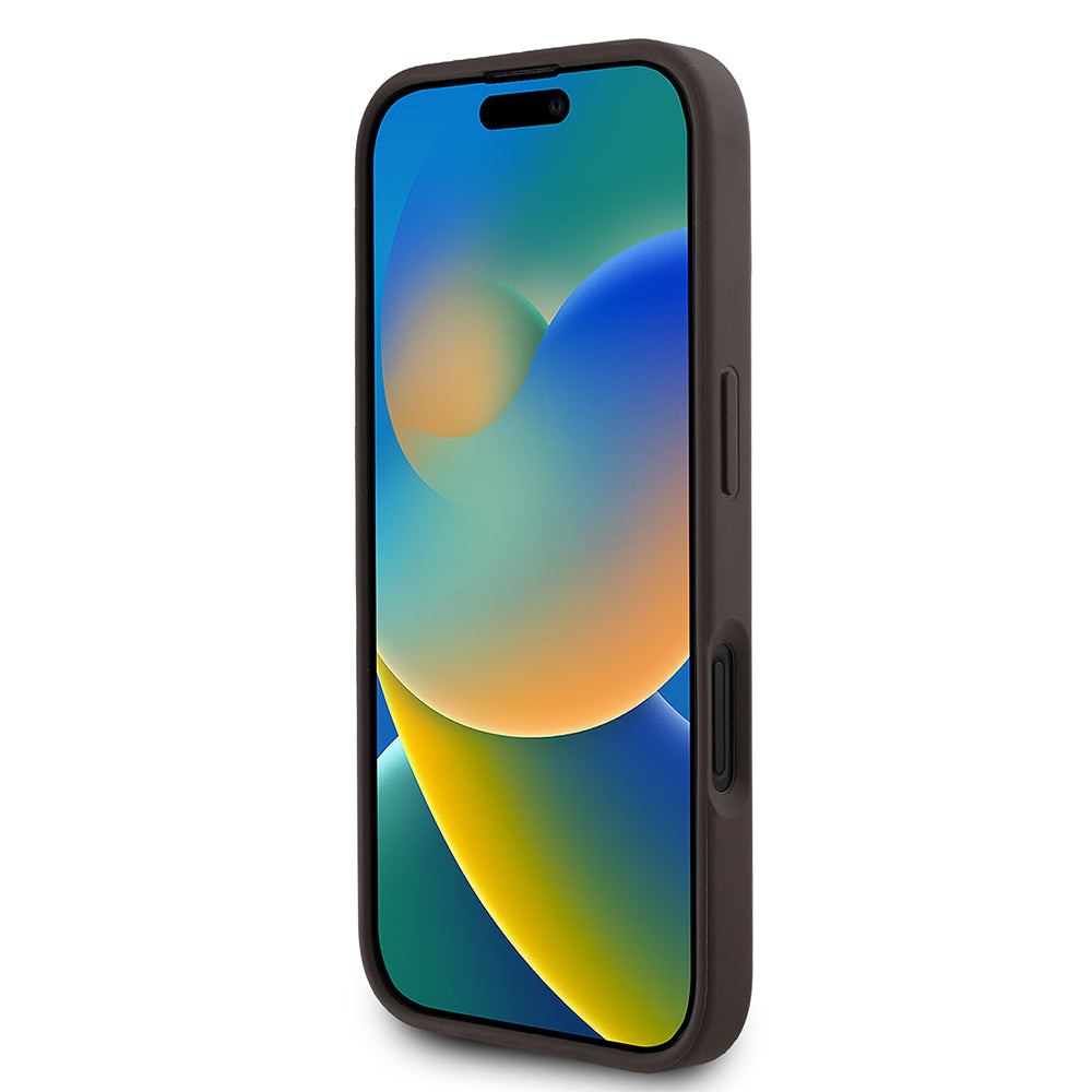 Guess iPhone 16 Orjinal Lisanslı M-safe Şarj Özellikli Yazı Logolu Circle Classic Kılıf