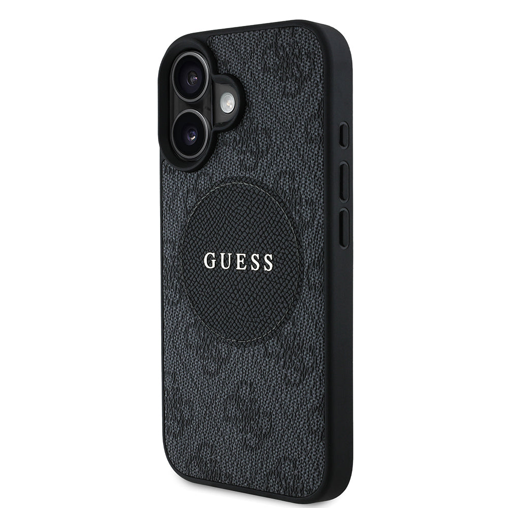 Guess iPhone 16 Orjinal Lisanslı M-safe Şarj Özellikli Yazı Logolu Circle Classic Kılıf
