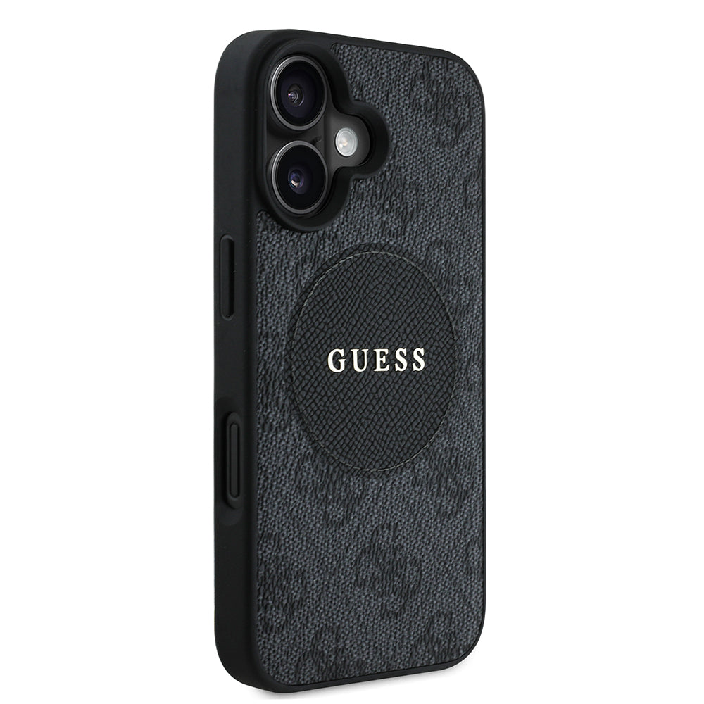Guess iPhone 16 Orjinal Lisanslı M-safe Şarj Özellikli Yazı Logolu Circle Classic Kılıf