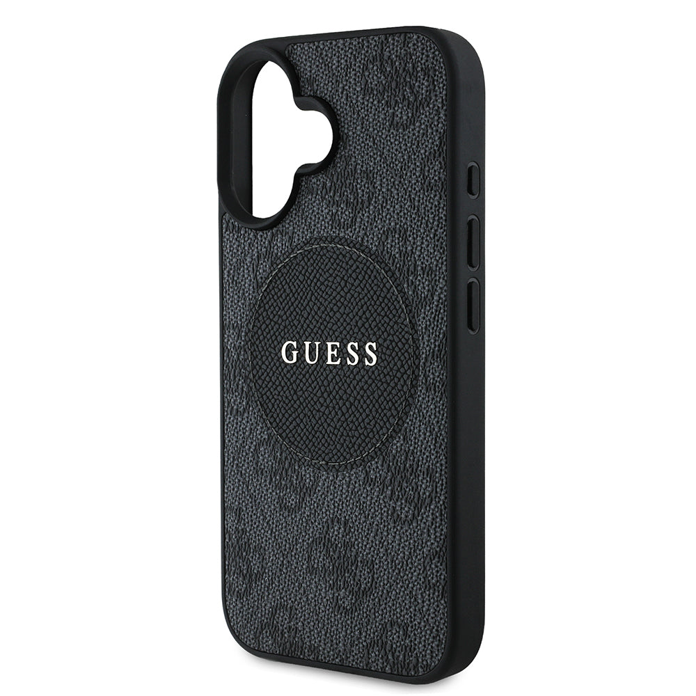 Guess iPhone 16 Orjinal Lisanslı M-safe Şarj Özellikli Yazı Logolu Circle Classic Kılıf