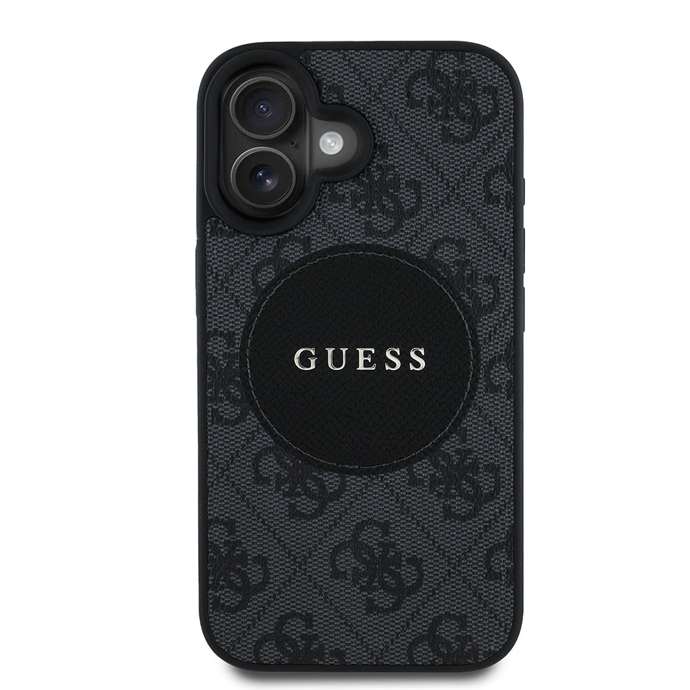 Guess iPhone 16 Orjinal Lisanslı M-safe Şarj Özellikli Yazı Logolu Circle Classic Kılıf