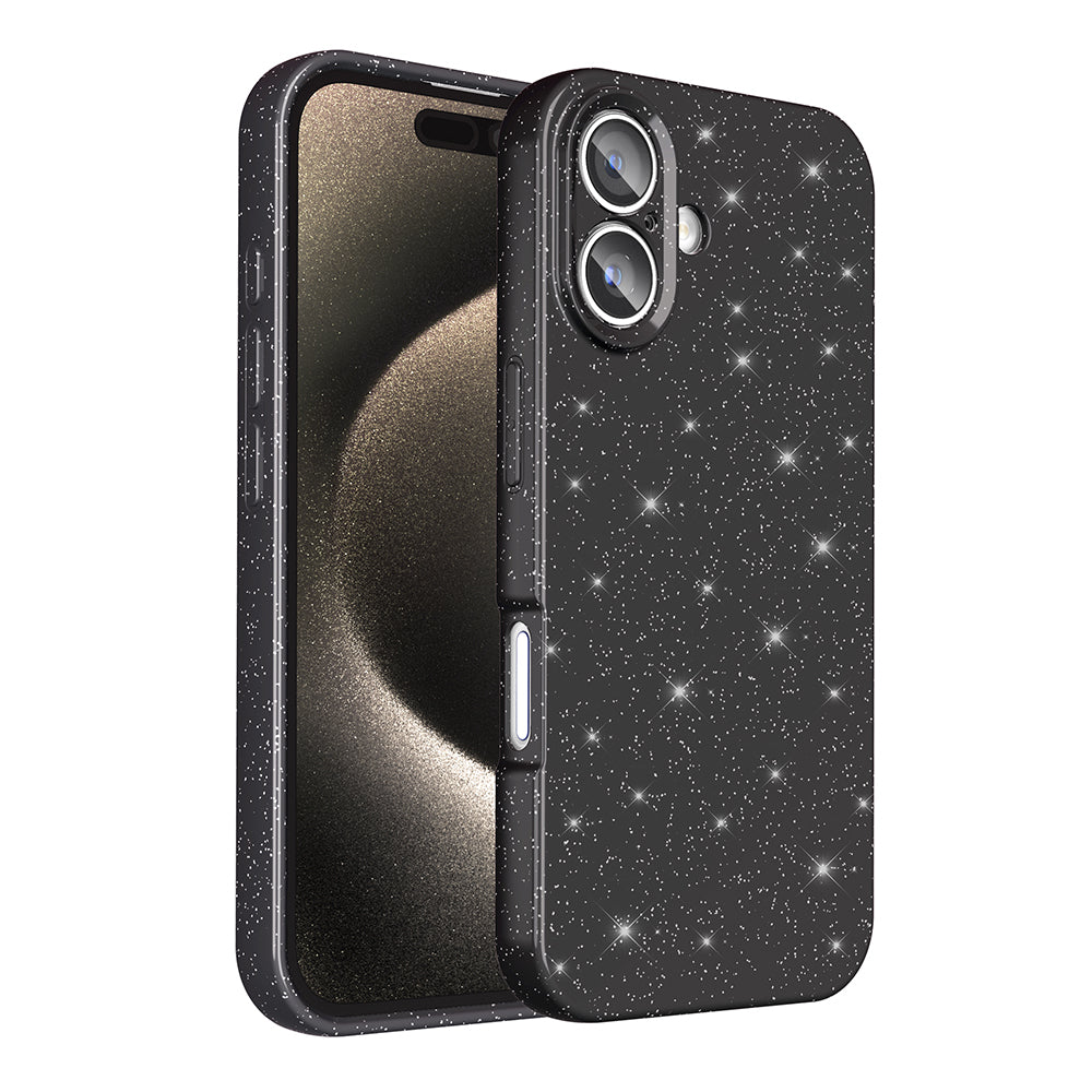 Cepax iPhone 16 Kamera Korumalı Simli Lüks Koton Kılıf