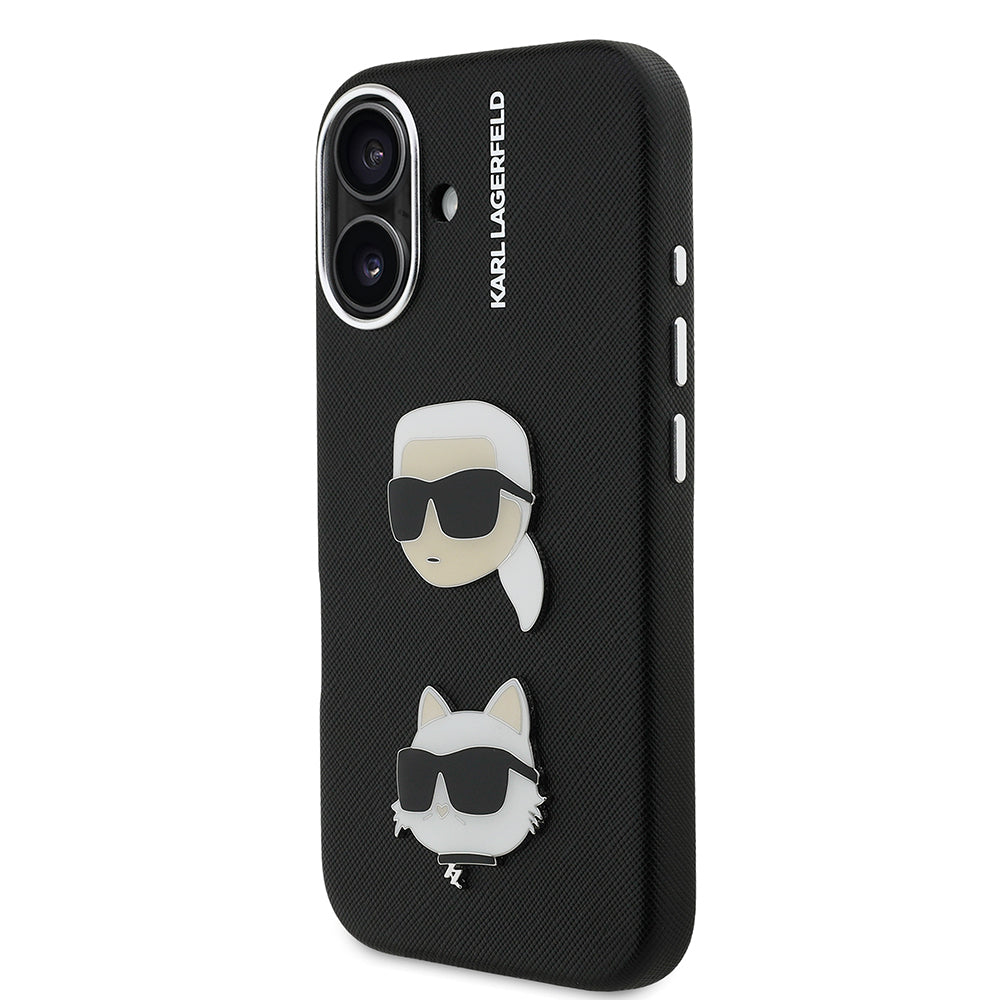 Karl Lagerfeld iPhone 16 Orjinal Lisanslı K&C Heads Pin Telefon Kılıfı