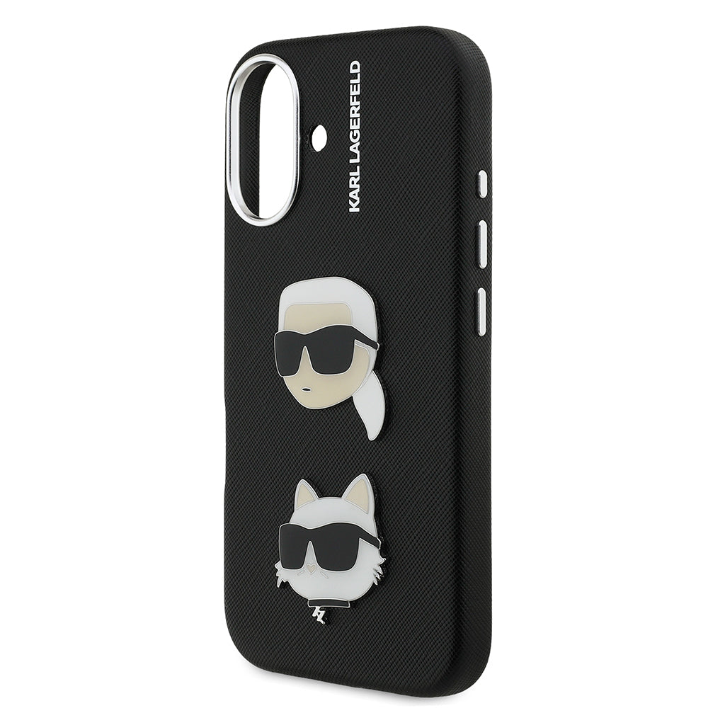 Karl Lagerfeld iPhone 16 Orjinal Lisanslı K&C Heads Pin Telefon Kılıfı